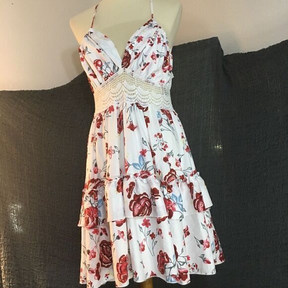 CBR White and Red Summer Dress Size Large - Picture 1 of 12